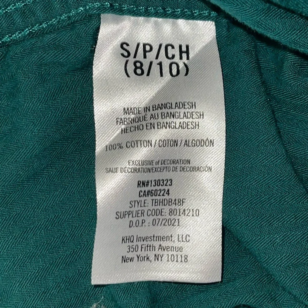 Tommy Hilfiger Green Long Sleeve Button Down Boy Shirt Size 8-10